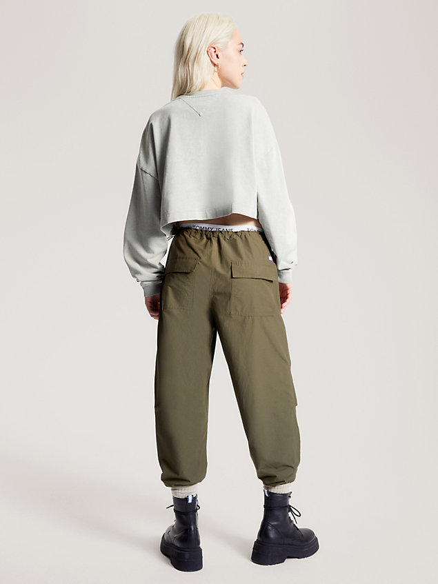 grey krótka bluza w stylu varsity dla kobiety - tommy jeans
