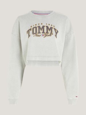 Tommy hilfiger uo exclusive logo tape cropped outlet sweatshirt