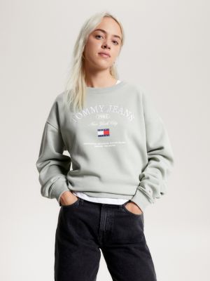 Tommy Hilfiger Womens Knit Panel French Terry Sweatshirt Blue Cotton  ref.1166025 - Joli Closet