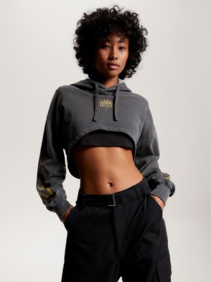 Tommy hilfiger retro clearance cropped hoodie