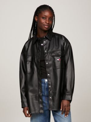 Tommy Jeans co-ord oversized baseball shirt in black