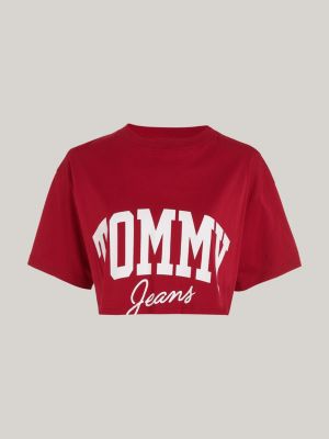 Varsity Cropped Logo T-Shirt | Red | Tommy Hilfiger