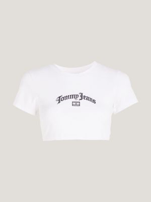 Tommy Hilfiger Jeans Boxy Crop Modern Logo Tee T-Shirt Donna