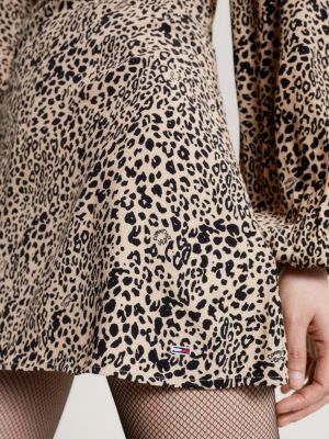 ZARA LEOPARD ANIMAL PRINT FROCK COAT SIZE XS