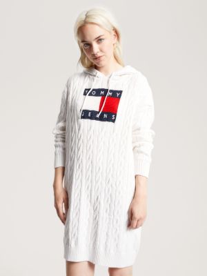 TOMMY HILFIGER - Abito donna in maglia con bandiera intarsiata