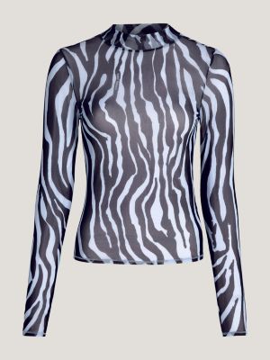 Zebra print hot sale mesh top