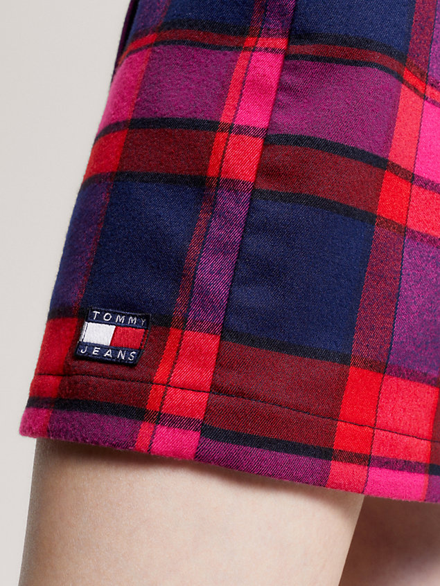 red check straight wrap mini skirt for women tommy jeans
