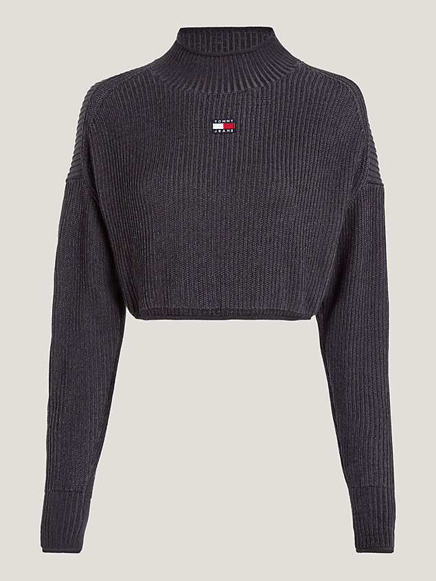 black badge garment dyed cropped jumper for women tommy jeans