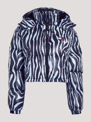 Zebra print cheap puffer jacket