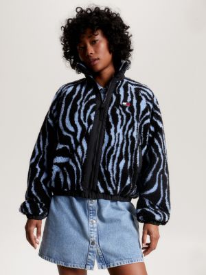 Tommy Zebra | Print Hilfiger | Sherpa Padded Blue Jacket