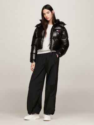 Cropped Alaska Puffer Jacket, Black