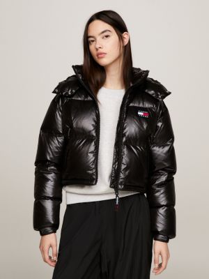 Cropped Alaska Puffer Jacket, Black