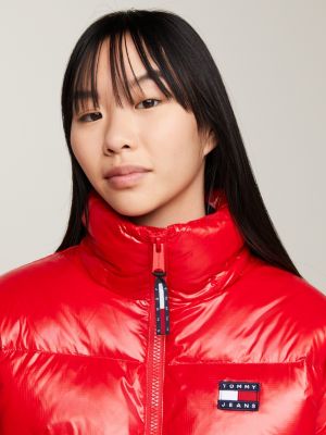 Recycled Cropped Down Alaska Puffer Jacket | RED | Tommy Hilfiger
