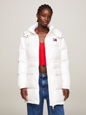 Recycled Down Midi Alaska Puffer Jacket | White | Tommy Hilfiger