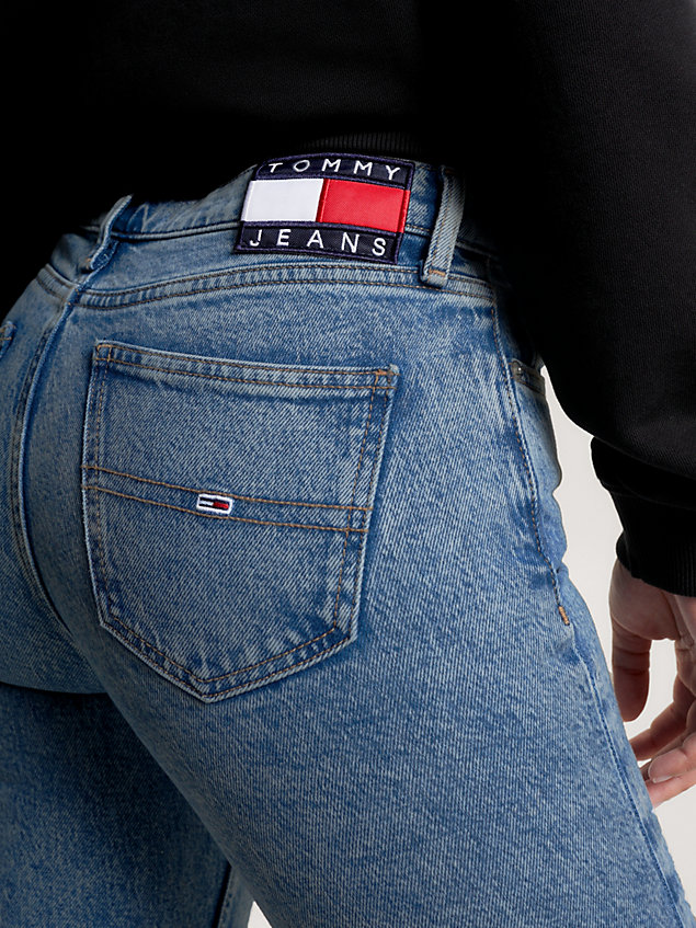 denim claire high rise jeans met wijde fit voor dames - tommy jeans