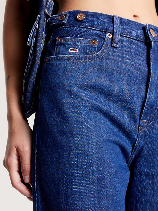 jean jambe ample claire taille haute denim pour femmes tommy jeans