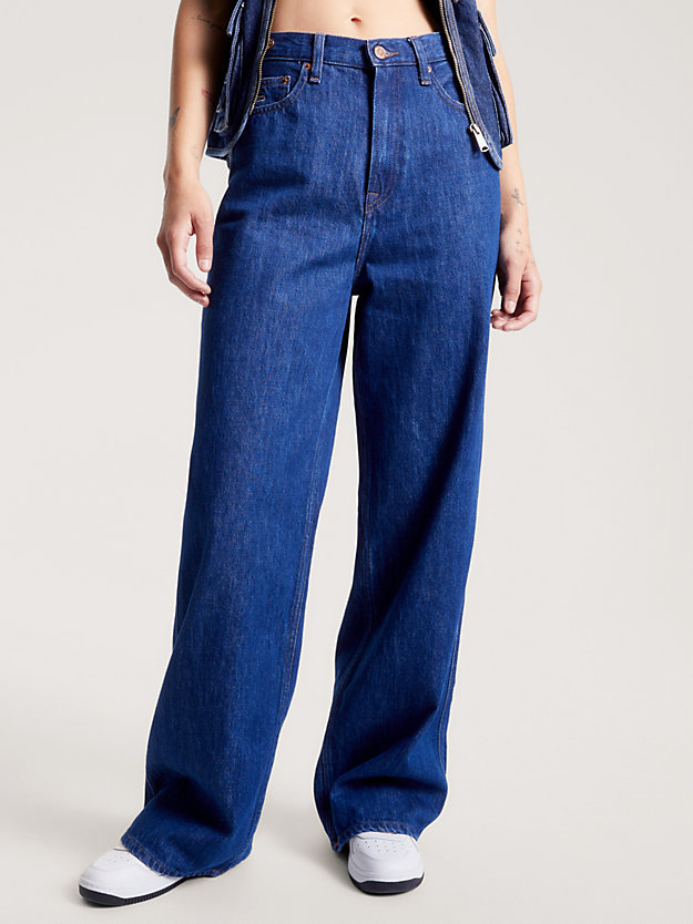denim claire jeans mit weitem bein und hohem bund für damen - tommy jeans