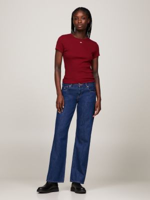 Jean droit best sale taille basse