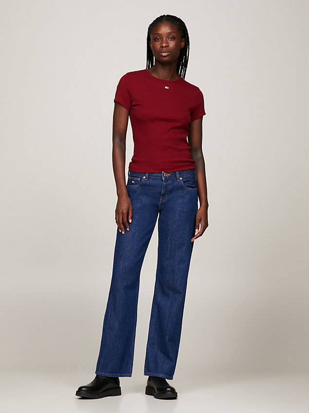 denim sophie straight jeans mit niedrigem bund für damen - tommy jeans
