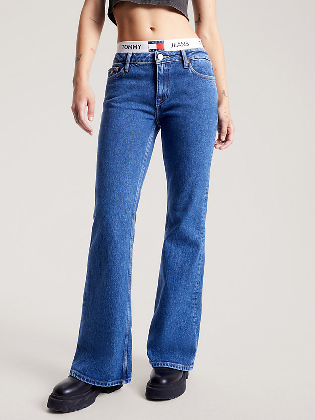 denim sophie flare jeans mit niedrigem bund für damen - tommy jeans
