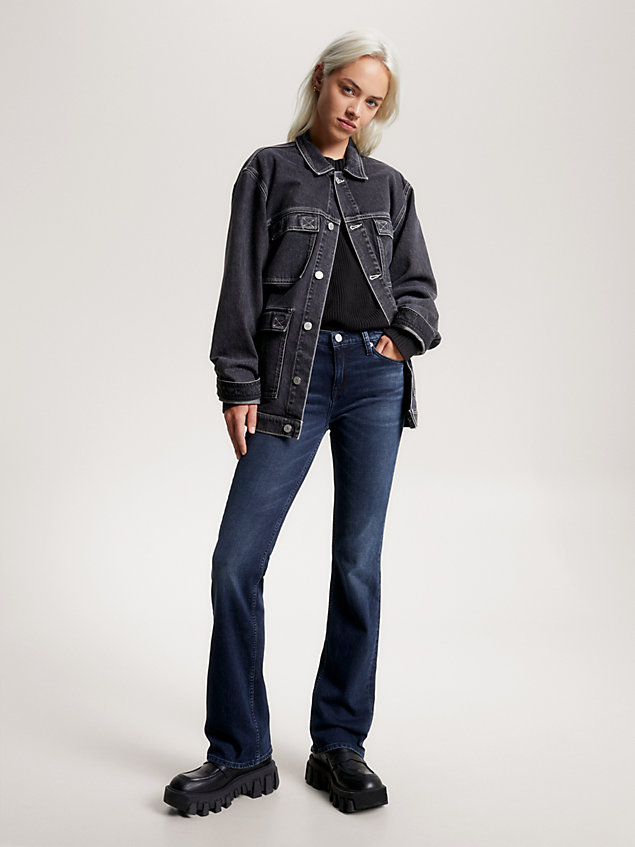 denim maddie medium rise bootcut jeans voor dames - tommy jeans