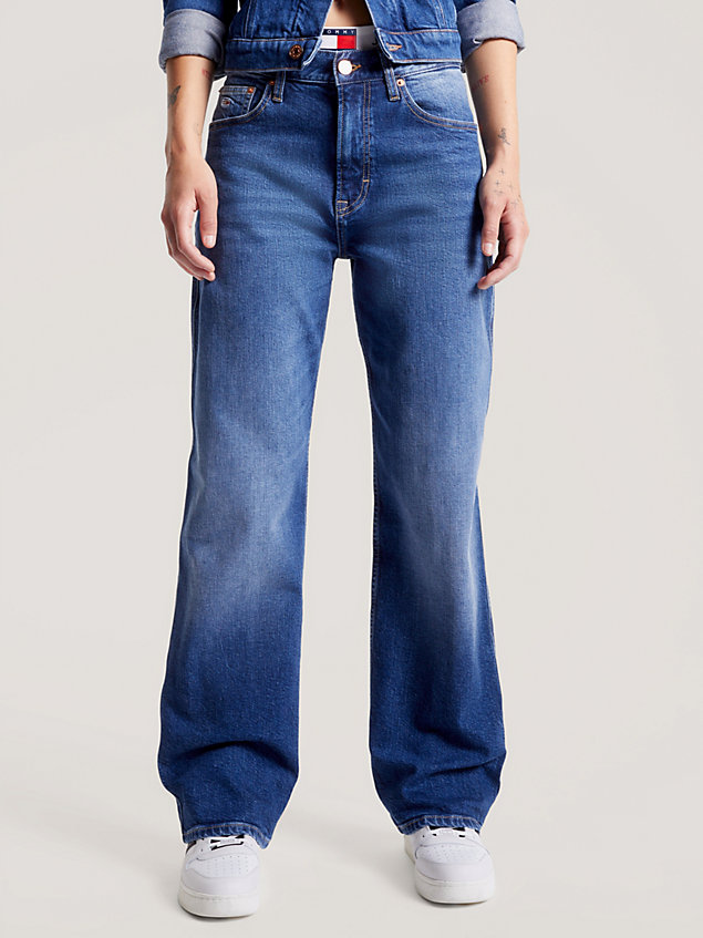 denim obszerne jeansy betsy ze średnim stanem dla kobiety - tommy jeans