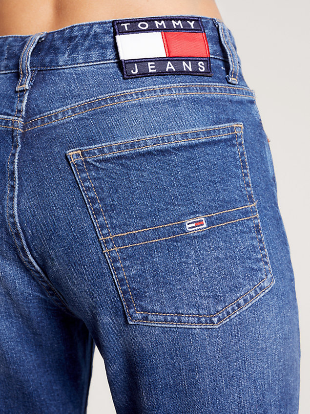 jeans cropped izzie slim fit a vita alta denim da donna tommy jeans