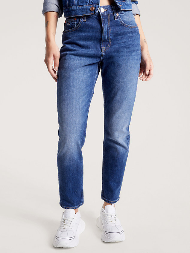 denim izzie high rise slim enkellange jeans voor dames - tommy jeans