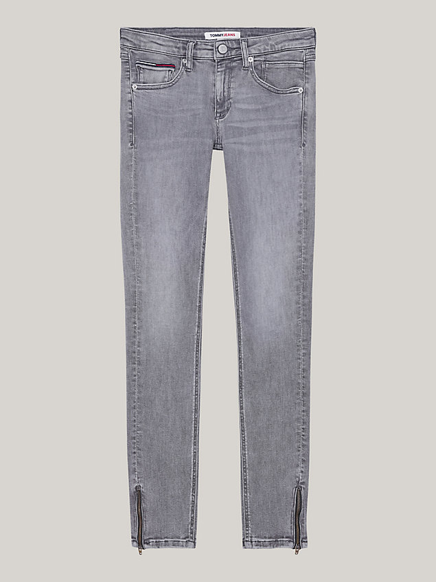 denim scarlett skinny jeans mit niedrigem bund für damen - tommy jeans
