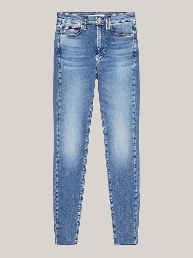 denim sylvia super skinny jeans mit hohem bund für damen - tommy jeans