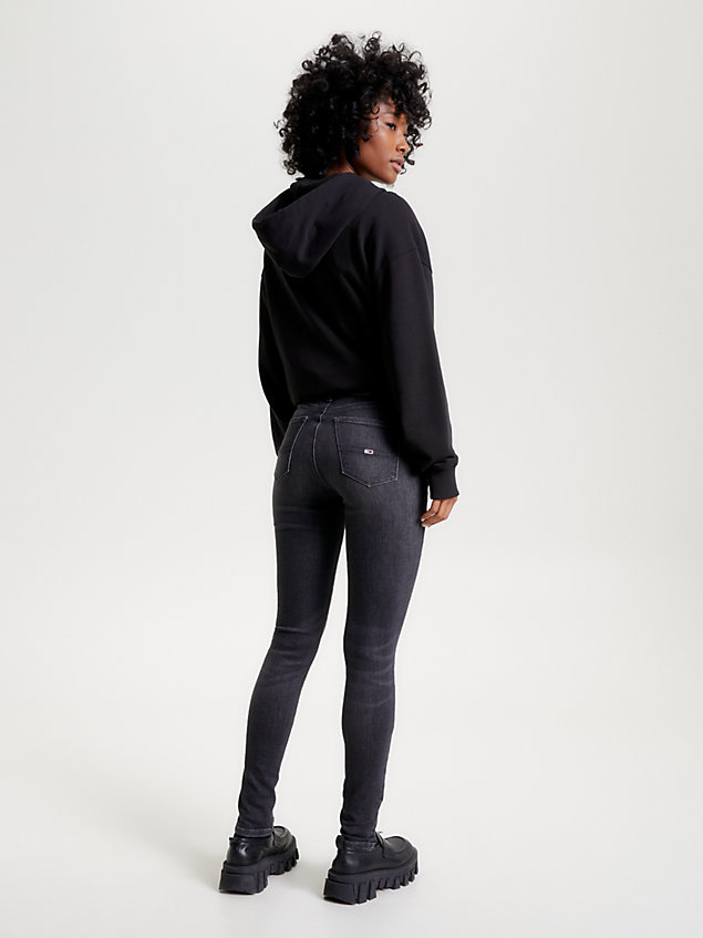 denim nora medium rise skinny jeans met enkelrits voor dames - tommy jeans