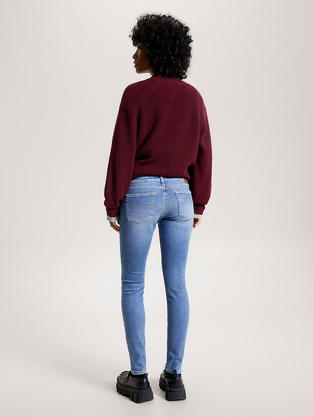 denim sophie skinny jeans mit niedrigem bund und fade-effekt für damen - tommy jeans