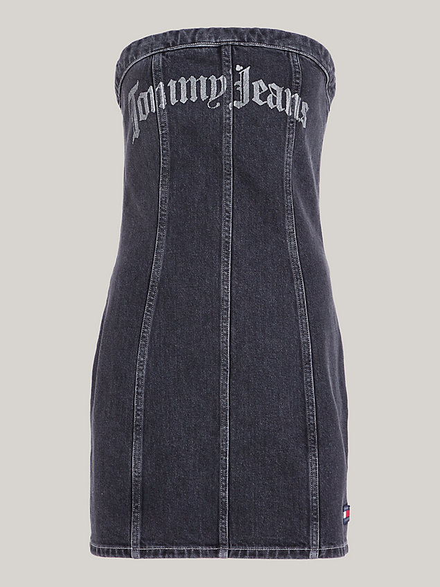 denim denim slim fit strapless jurk voor dames - tommy jeans