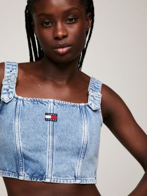 Blue jean crop store top