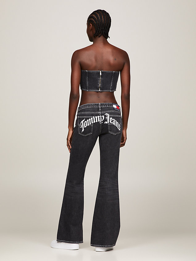 denim skinny fit strapless denim bustier top for women tommy jeans