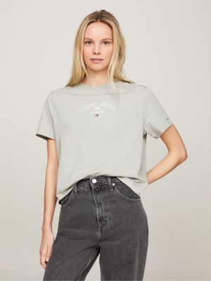 T shirt Tommy Hilfiger Essential slim da donna bianca