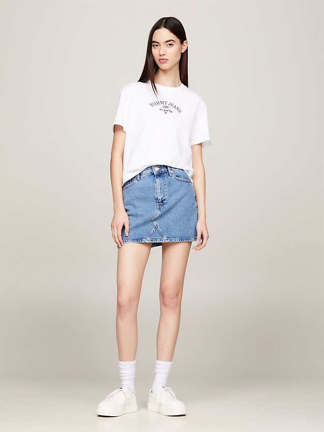 white logo classic fit t-shirt for women tommy jeans