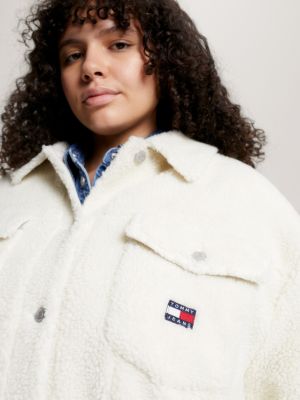 Curve Padded Sherpa Jacket | White | Tommy Hilfiger