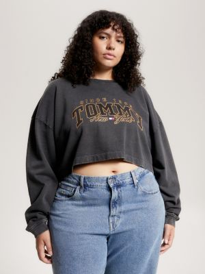 Tan cropped outlet sweatshirt