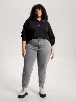 High Waisted Mom Jeans (plus) - Black