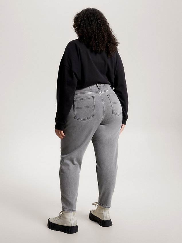 denim czarne jeansy izzie curve z wysokim stanem dla kobiety - tommy jeans
