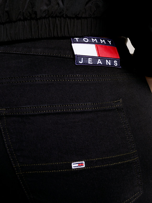 denim curve melany schwarze super skinny jeans mit ultrahohem bund für damen - tommy jeans