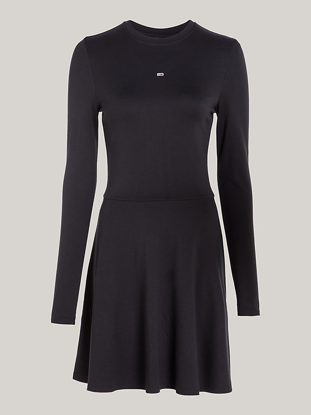 black essential fit and flare dress for women tommy jeans