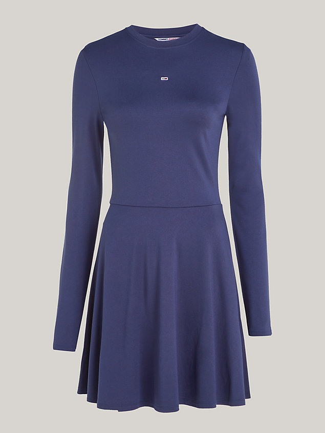 blue essential fit and flare dress for women tommy jeans