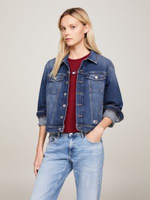 Women Track Jacket With Denim Patches, Active Wear Sports Top