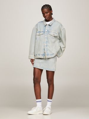 Oversized grey denim on sale jacket