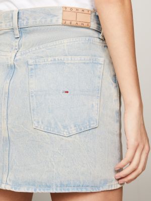 denim izzie mid rise denim mini skirt for women tommy jeans