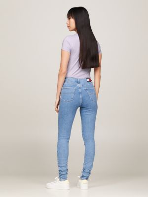 blue sylvia high rise super skinny jeans for women tommy jeans