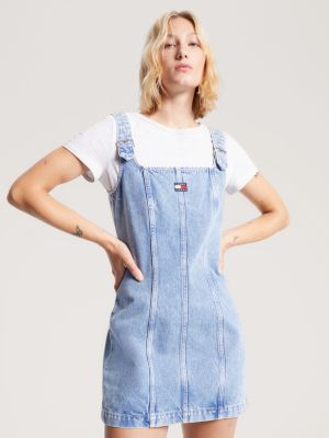 Strapless Denim Buckle Detail Dress