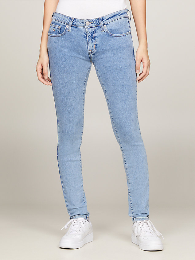 jeans sophie skinny fit a vita bassa denim da donne tommy jeans
